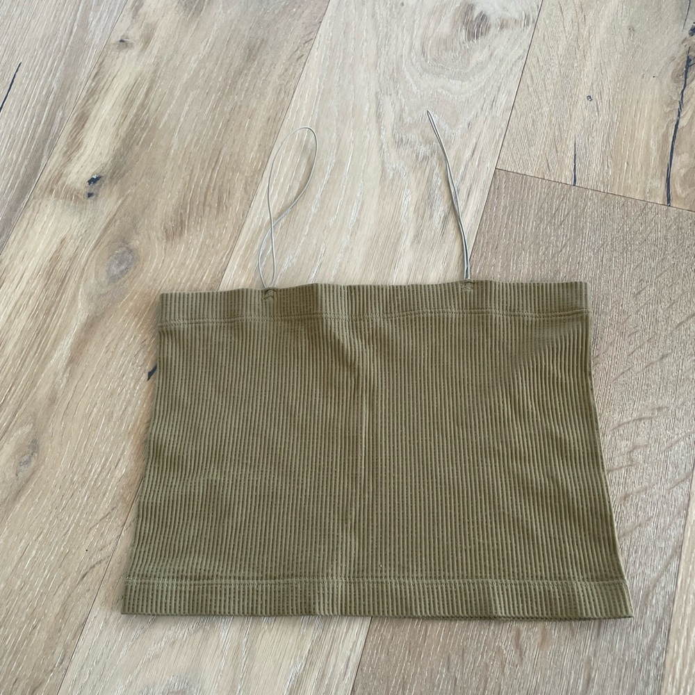 Willow and Root Olive Green Ribbed Women's Bralette